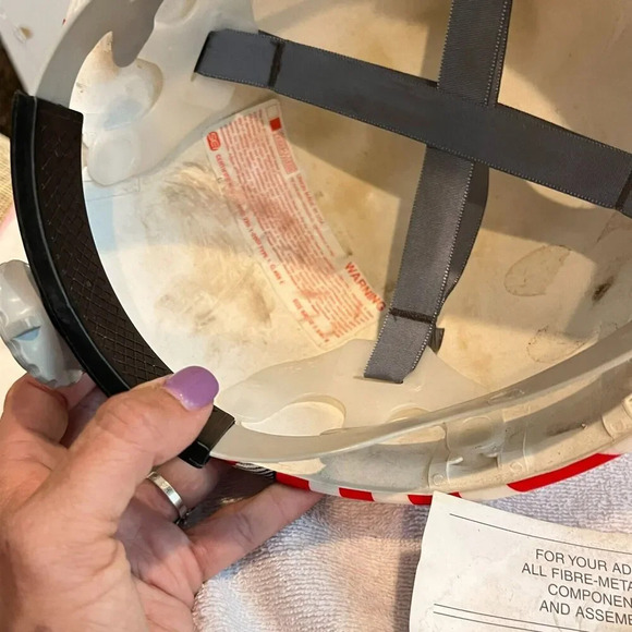 Fibre Metal Men Blue Red 3-R Action Gear Hard Hat Eagle USA Flag Graphic - Picture 4 of 9